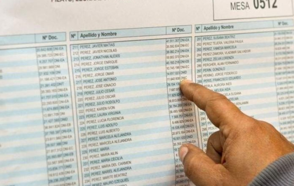 Desde este domingo están disponibles los padrones provisorios para las legislativas