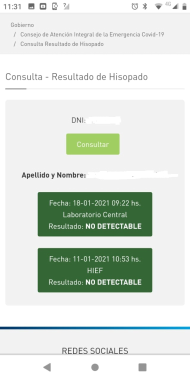 hisopado negativo