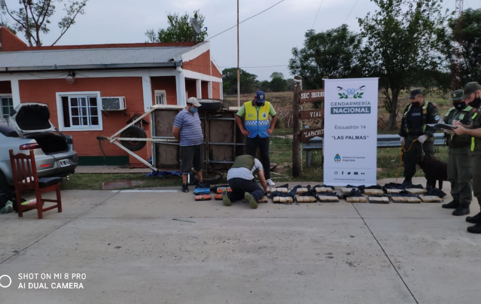 Gendarmería incautó alrededor de 50 kilos de marihuana en el límite de Formosa con Chaco